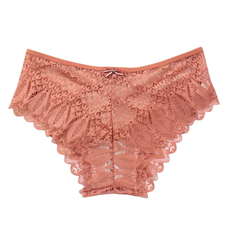 Mid-Rise Sexy Lace Lingerie Bow Cross Strap Panties