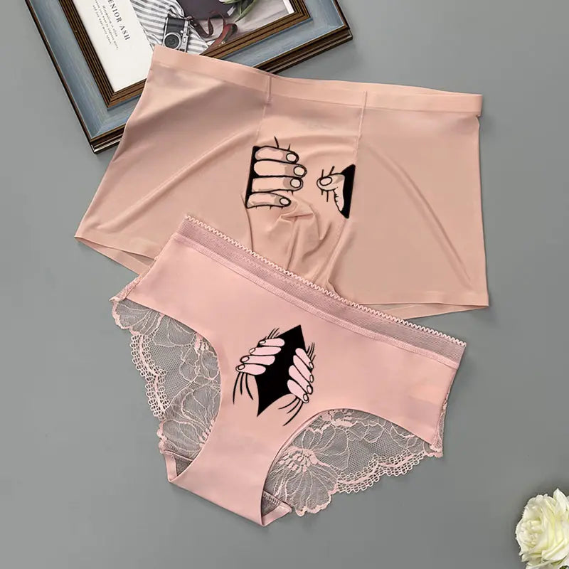 Silk Sexy Matching Couple Underwear Set